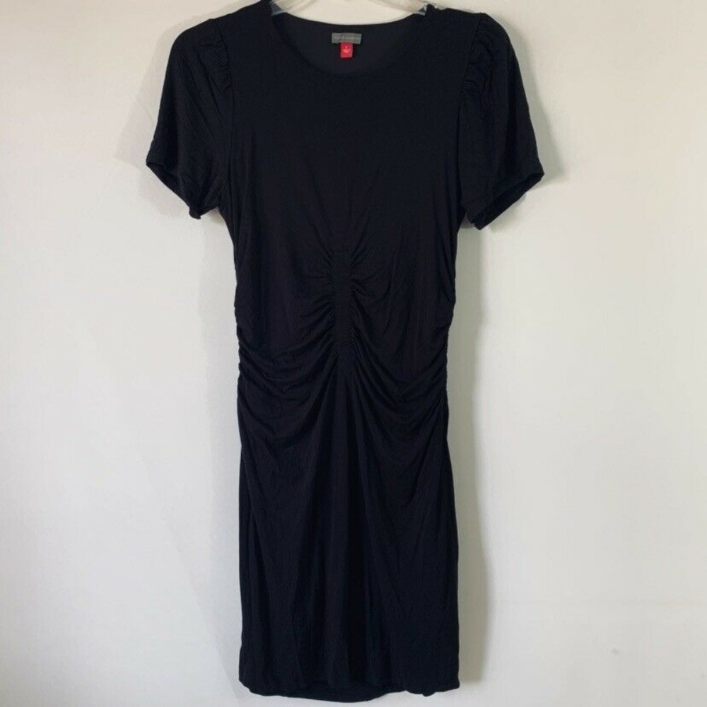 Vince Camuto Cinched Bodice Dress Black